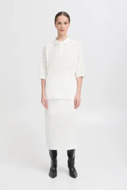 Ichi IXKNITTY Poloshirt CloudDancer Best
