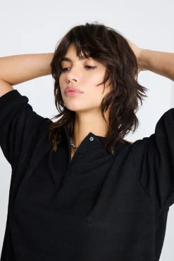 Ichi IXKNITTY Poloshirt Black Fashion