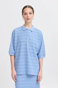 Ichi IXKNITTY Poloshirt DellaRobbiaBlue Best