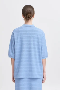 Ichi IXKNITTY Poloshirt DellaRobbiaBlue Best