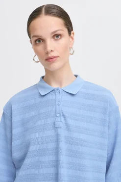 Ichi IXKNITTY Poloshirt DellaRobbiaBlue Best