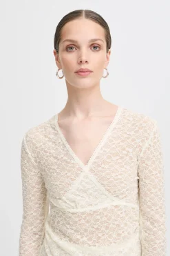 Ichi IXLACEY Blouse CloudDancer Discount