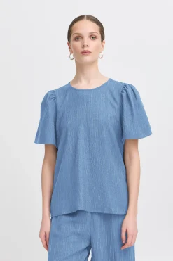 Ichi IXREMI T-shirt CoronetBluew.pinst. Fashion