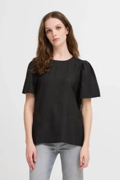 Ichi IXREMI T-shirt Blackw.pinst. Fashion